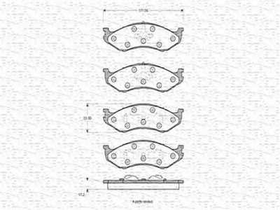 MAGNETI MARELLI 363702160588 -  Комплект тормозных колодок, дисковый тормоз